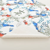 Mooie Waterverf vogels en oliepatroon Sherpa Deken (3/4)