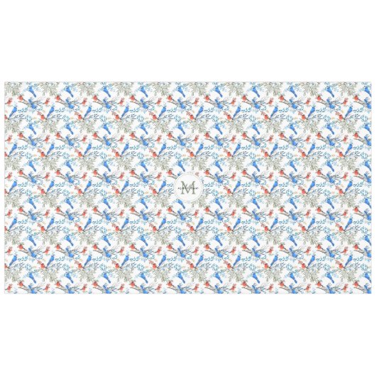 Mooie Waterverf vogels en oliepatroon Tafelkleed (Voorkant (Horizontaal))