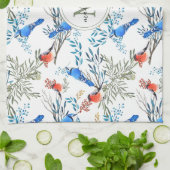 Mooie Waterverf vogels en oliepatroon Theedoek (Gevouwen)