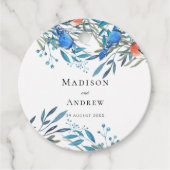 Mooie Waterverf vogels en olievlek Dank u wel Bedankjes Labels (Voorkant)