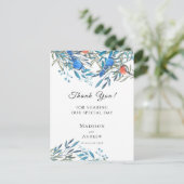 Mooie Waterverf vogels en olievlek Dank u wel Briefkaart (Staand voorkant)