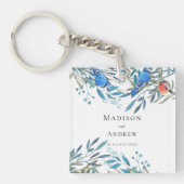 Mooie Waterverf vogels en olievlek Dank u wel Sleutelhanger (Voorkant)