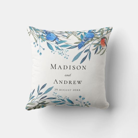 Mooie Waterverf vogels en olievlek Kussen (Achterkant)