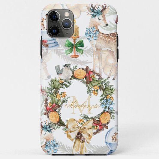 Mooie Waterverf voor kerstfamilie Case-Mate iPhone Case (Achterkant)