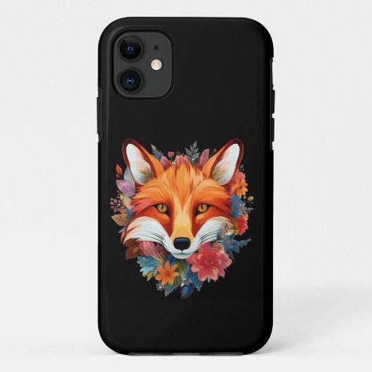 Mooie Waterverf Vos Bloem Schattig Case-Mate iPhone Case (Achterkant)