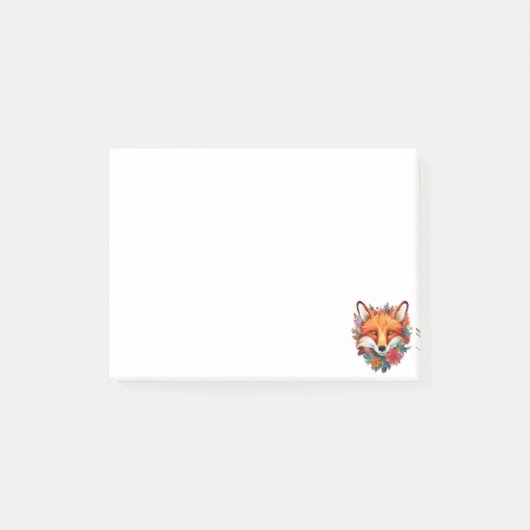 Mooie Waterverf Vos Bloem Schattig Post-it® Notes (Voorkant)