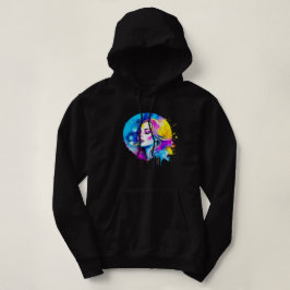 Mooie Waterverf vrouw Abstract Hoodie