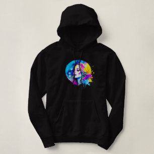 Mooie Waterverf vrouw Abstract Hoodie