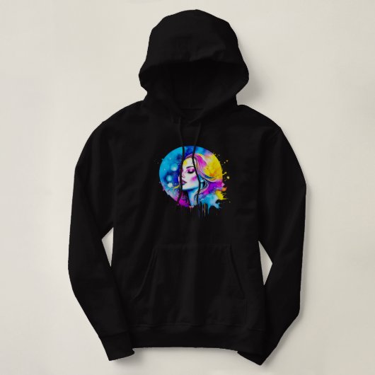 Mooie Waterverf vrouw Abstract Hoodie (Design voorkant)