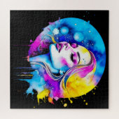 Mooie Waterverf vrouw Abstract Legpuzzel (Horizontaal)