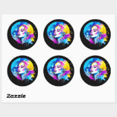 Mooie Waterverf vrouw Abstract Ronde Sticker (Vel)