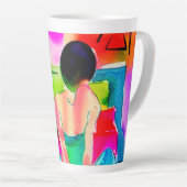 Mooie Waterverf vrouw Latte Mok (Rechterhoek)