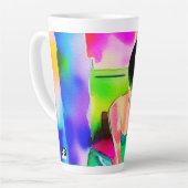 Mooie Waterverf vrouw Latte Mok (Linkerhoek)