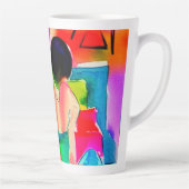 Mooie Waterverf vrouw Latte Mok (Rechts)