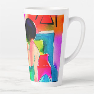Mooie Waterverf vrouw Latte Mok