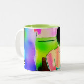 Mooie Waterverf vrouw Tweekleurige Koffiemok (Voorkant links)