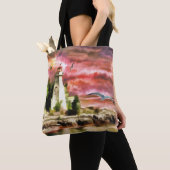 Mooie Waterverf vuurtoren Tote Bag (Dichtbij)