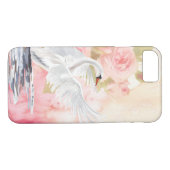 Mooie Waterverf White Swan en Rozen Case-Mate iPhone Case (Achterkant (Horizontaal))