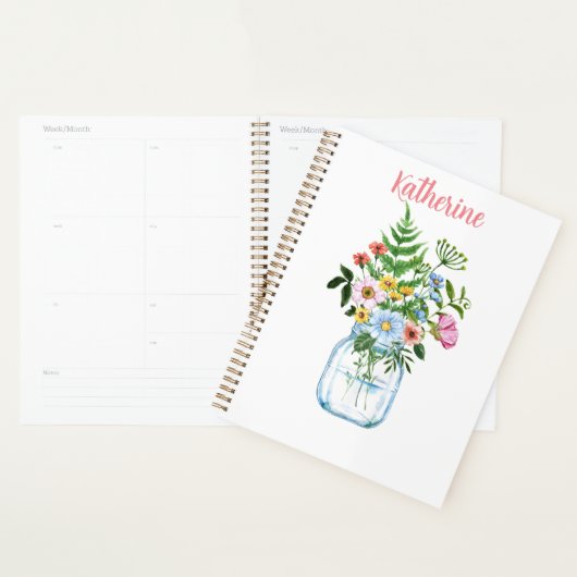 Mooie Waterverf Wildbloemen Aangepaste Christelijk Planner (Display)