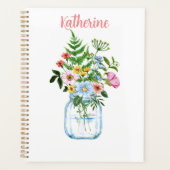 Mooie Waterverf Wildbloemen Aangepaste Christelijk Planner (Voorkant)