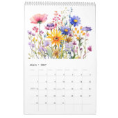 Mooie Waterverf Wilde bloem Botanische tuin Kalender (Mar 2027)