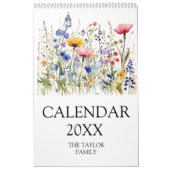 Mooie Waterverf Wilde bloem Botanische tuin Kalender (Hoes)