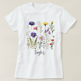 Mooie Waterverf Wilde bloem Botanische tuin T-shirt