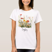 Mooie Waterverf Wilde bloem Botanische tuin T-shirt (Voorkant)
