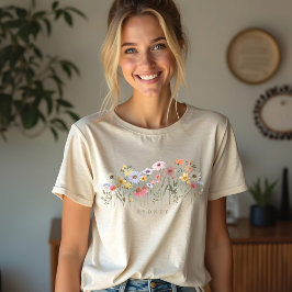 Mooie Waterverf Wilde bloem Botanische tuin Tri-Blend Shirt