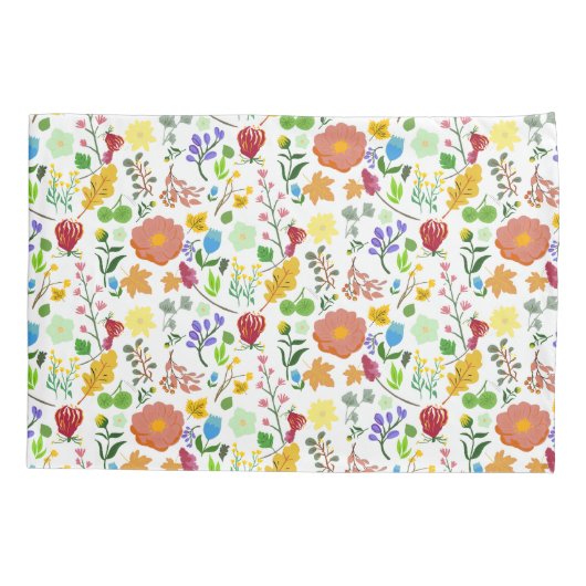 Mooie waterverf wilde bloem kussensloop (Achterkant)