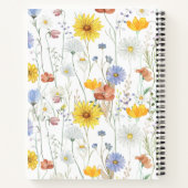 Mooie waterverf wilde bloemen gepersonaliseerd mon notitieboek (Achterkant)
