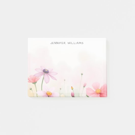 Mooie waterverf wilde bloemen weide post-it® notes (Voorkant)