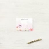 Mooie waterverf wilde bloemen weide post-it® notes (Op bureau)