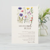 Mooie Waterverf Wildflower Botanica Foto Kaart (Staand voorkant)