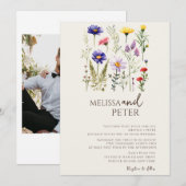 Mooie Waterverf Wildflower Botanica Foto Kaart (Voorkant / Achterkant)