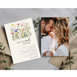 Mooie Waterverf Wildflower Botanica Foto Kaart