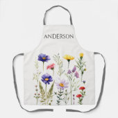 Mooie Waterverf Wildflower Botanica Schort (Voorkant)