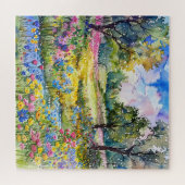 Mooie Waterverf Wildflower Field Legpuzzel (Horizontaal)