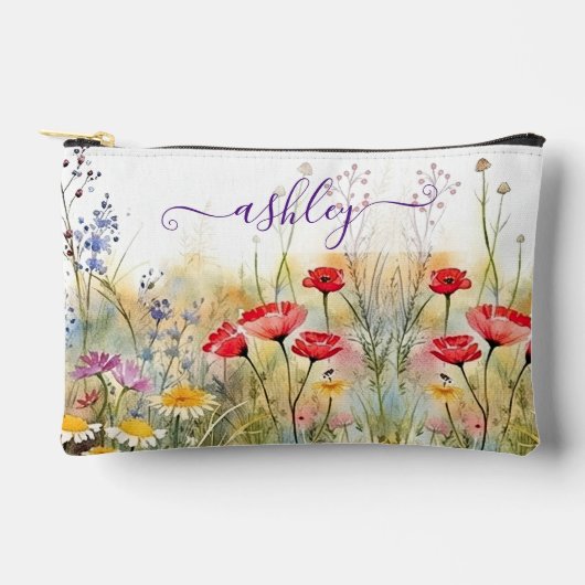 Mooie Waterverf Wildflowers Tuinnaam Etui (Voorkant)