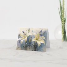 Mooie Waterverf witte crème Paarse lelies