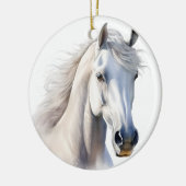 MOOIE WATERVERF WITTE PAARDENGEZICHT KERAMISCH ORNAMENT (Links)