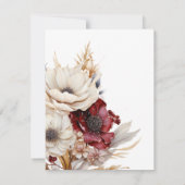 Mooie Waterverf witte rozen bordeaux papavers Save The Date (Achterkant)