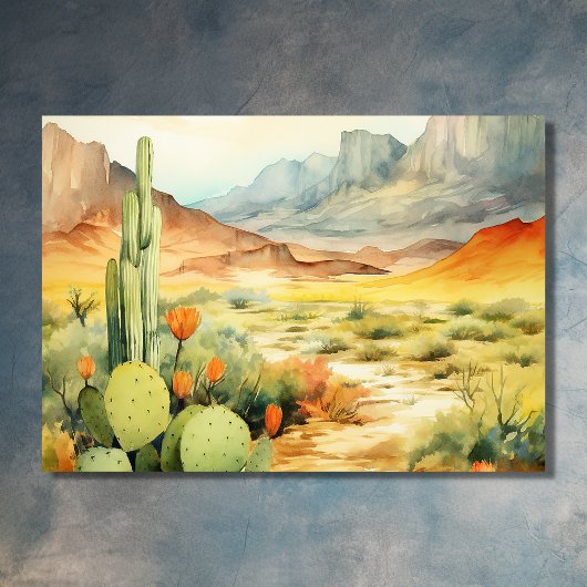 Mooie Waterverf woestijncactus bruiloft Bedankkaart