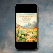 Mooie Waterverf woestijncactus bruiloft Kaart