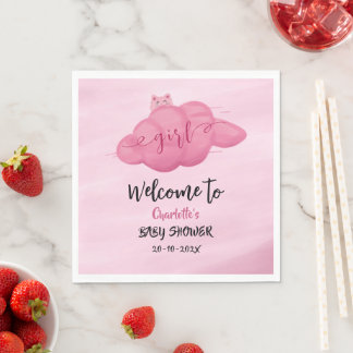 Mooie Waterverf Wolk Baby Meisje Shower Servetten