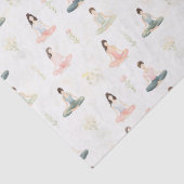 Mooie Waterverf Yoga Meisjes Mediteren Natuur Tissuepapier (Detail)