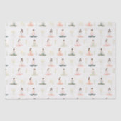 Mooie Waterverf Yoga Meisjes Mediteren Natuur Tissuepapier (Voorkant)