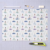 Mooie Waterverf Yoga Meisjes Mediteren Natuur Tissuepapier (Craft)