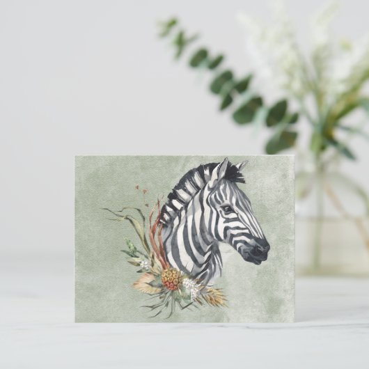 Mooie Waterverf Zebra Briefkaart (Staand voorkant)