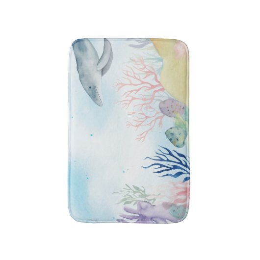 Mooie waterverf zee leven badmat (Voorkant Verticaal)